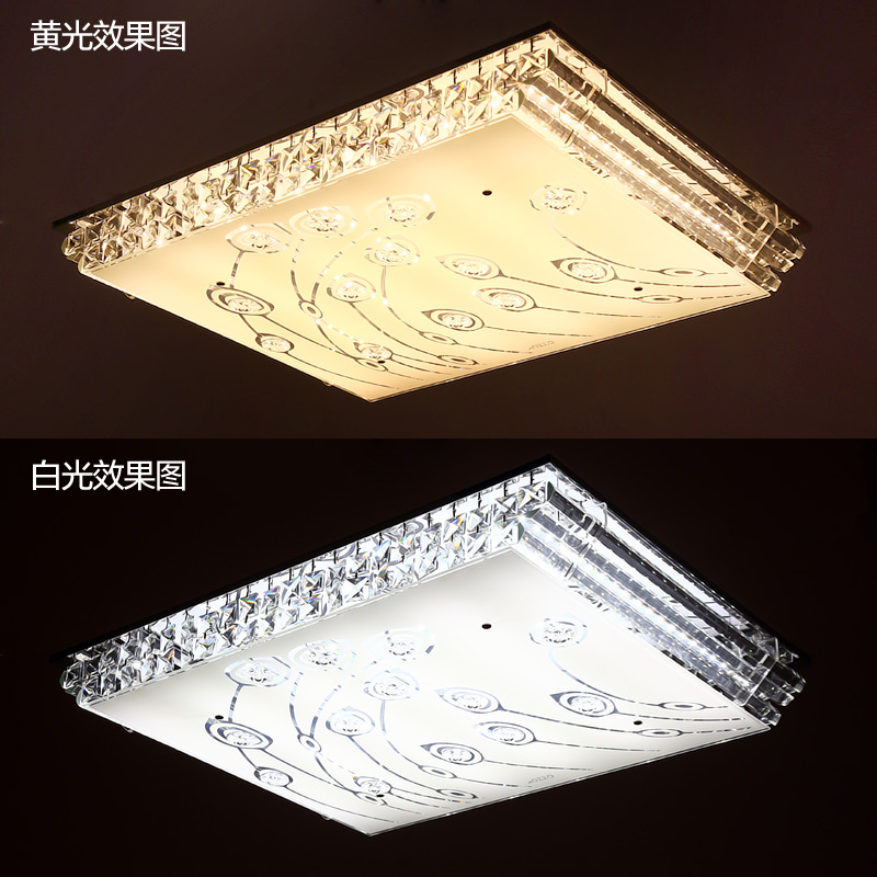长方形水晶无极调光吸顶灯具